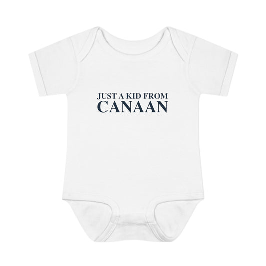 Just a kid from Canaan Infant Baby Rib Bodysuit