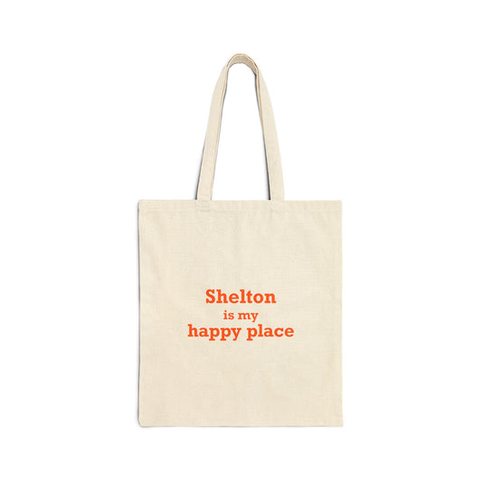 Shelton Is My Happy Place Cotton Canvas Tote Bag