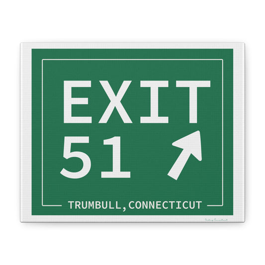 Vintage Exit 51  Merritt Parkway Sign Matte Canvas, Stretched, 1.25"