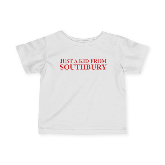 Just a kid from Southbury Infant Fine Jersey T-Shirt