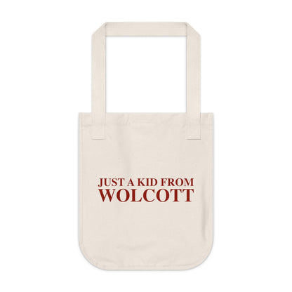 Just a kid from Wolcott Organic Canvas Tote Bag