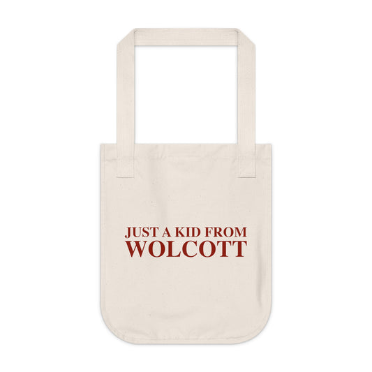 Just a kid from Wolcott Organic Canvas Tote Bag