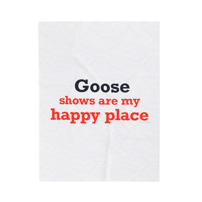 Goose Shows Are My Happy Place  - Blue & Orange Velveteen Plush Blanket