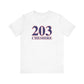 203 Cheshire Red White & Blue Unisex Jersey Short Sleeve T-Shirt