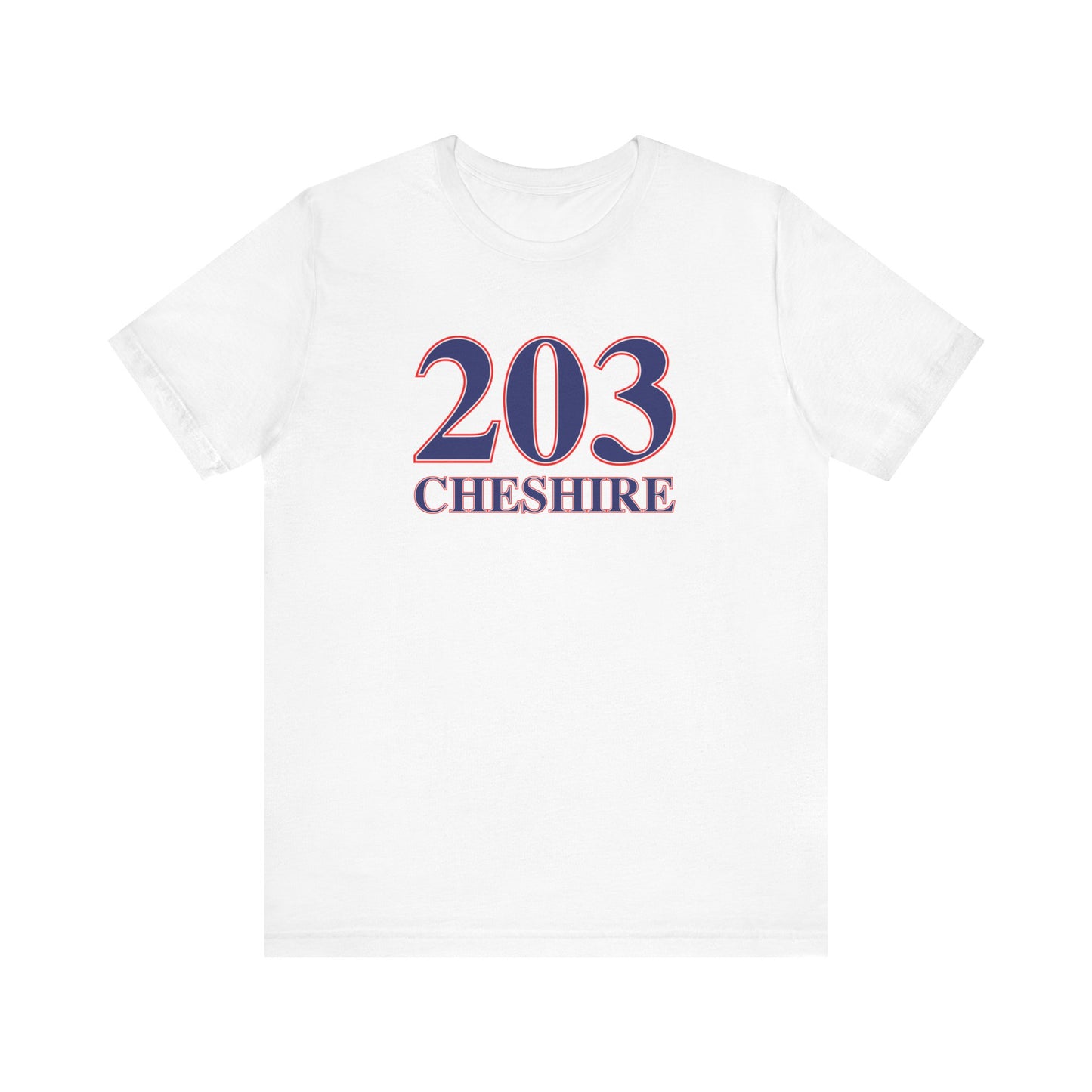203 Cheshire Red White & Blue Unisex Jersey Short Sleeve T-Shirt