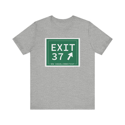Vintage Exit 37 Merritt Parkway Sign Unisex Jersey Short Sleeve T-Shirt