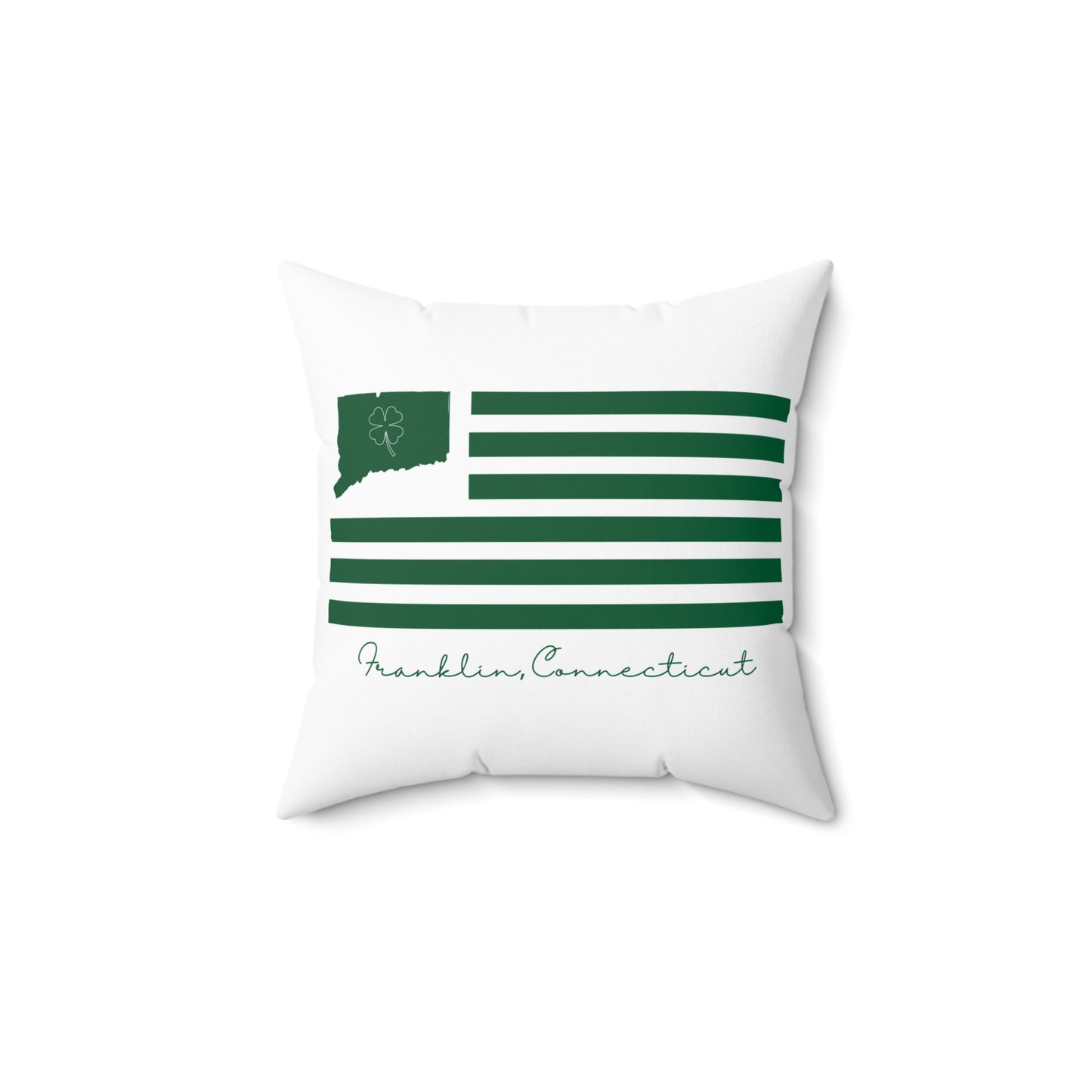 Franklin Connecticut St. Patrick’s Day Flag Spun Polyester Square Pillow