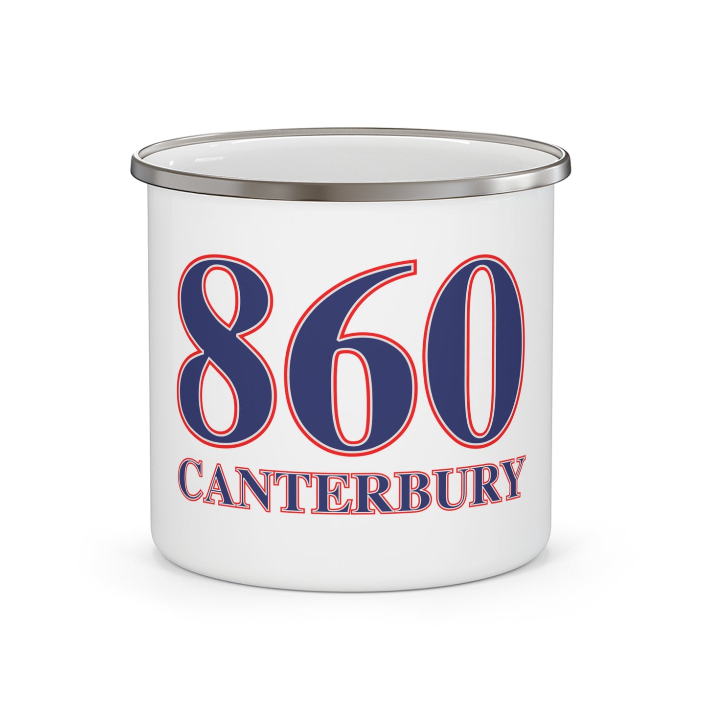 860 Canterbury Red, White & Blue Enamel Camping Mug