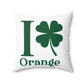 I Clover Orange Spun Polyester Square Pillow