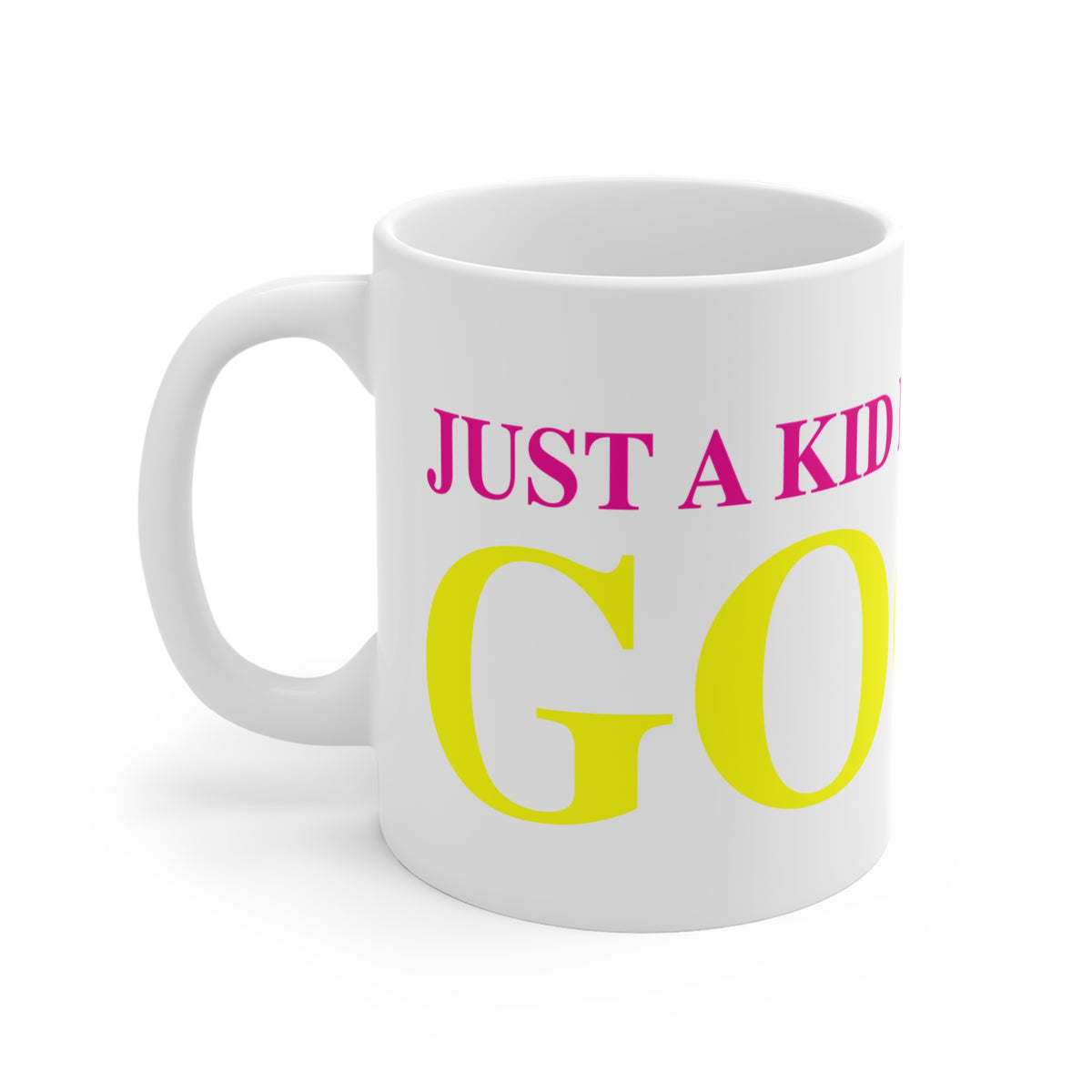 Just a kid Listening  to Goose - Yellow & Pink Mug 11oz