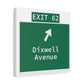 Vintage WCP Exit 62 Sign Matte Canvas, Stretched, 1.25"