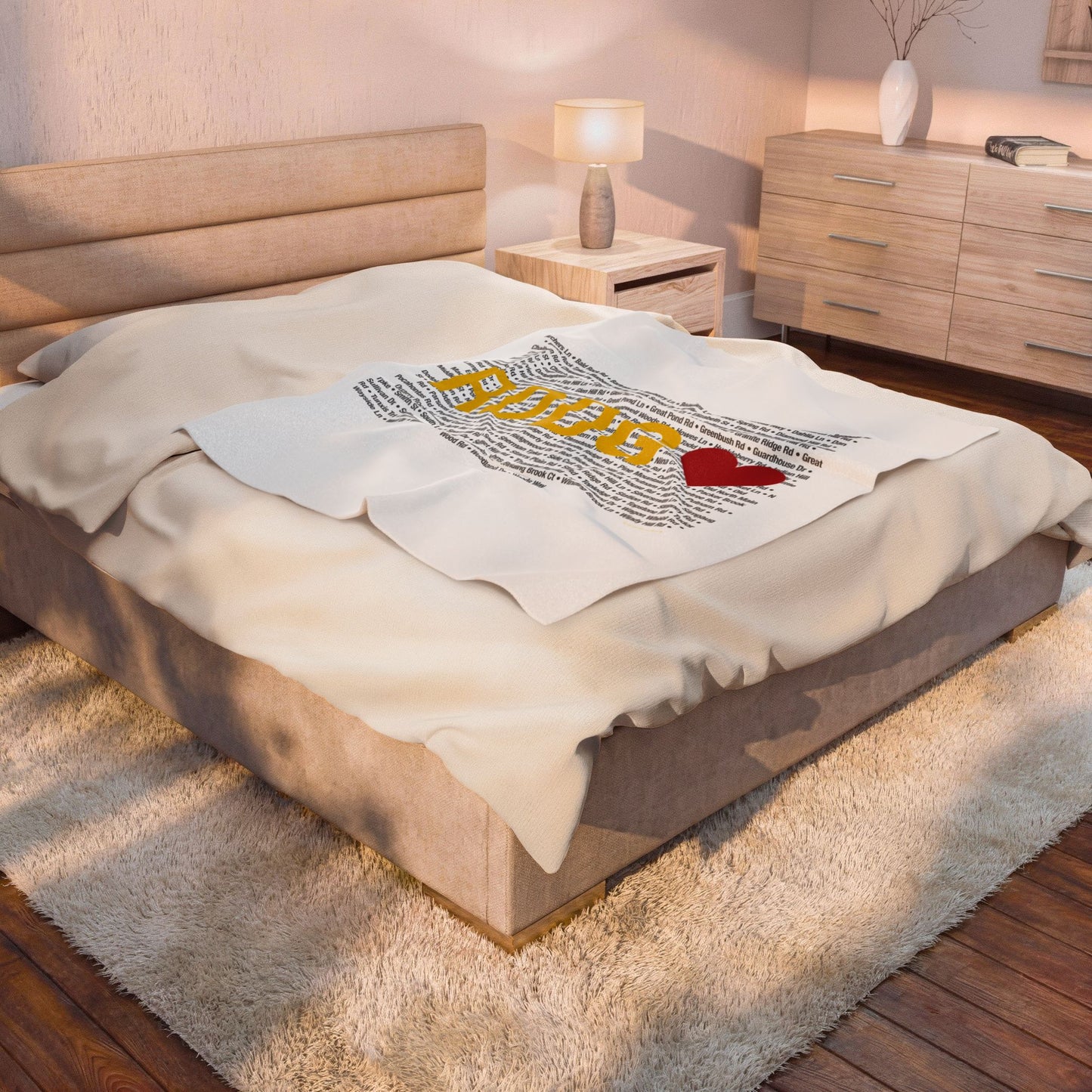 Redding Love Velveteen Plush Blanket