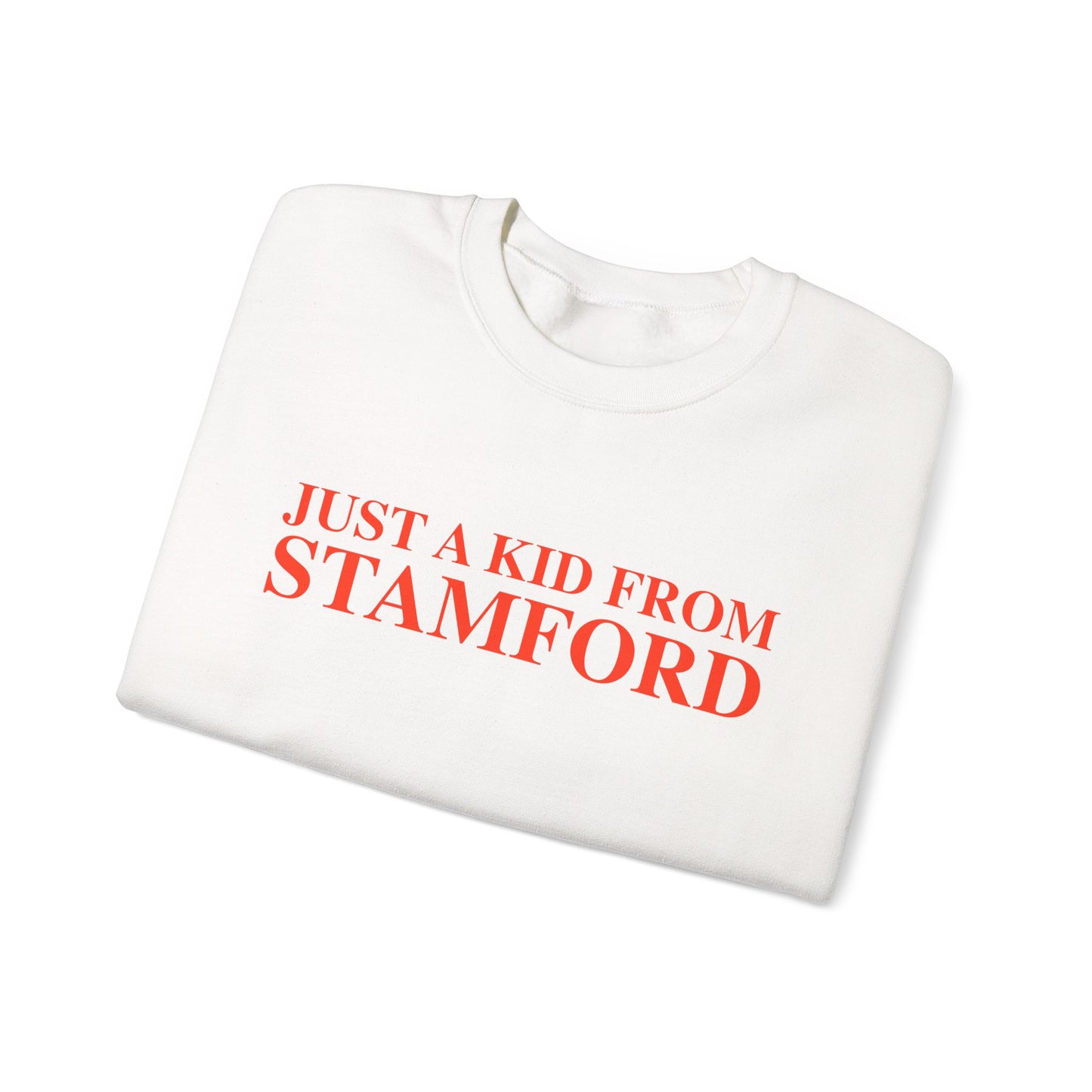 Just a kid from Stamford Unisex Heavy Blend™ Crewneck Sweatshirt