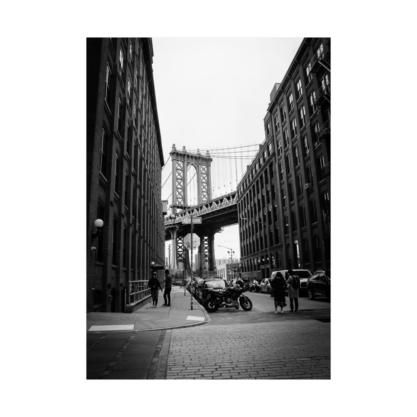 Manhattan Bridge Black and White Matte Vertical Posters
