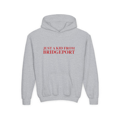 Just a kid from Bridgeport Youth Heavy Blend Hooded Sweatshirt