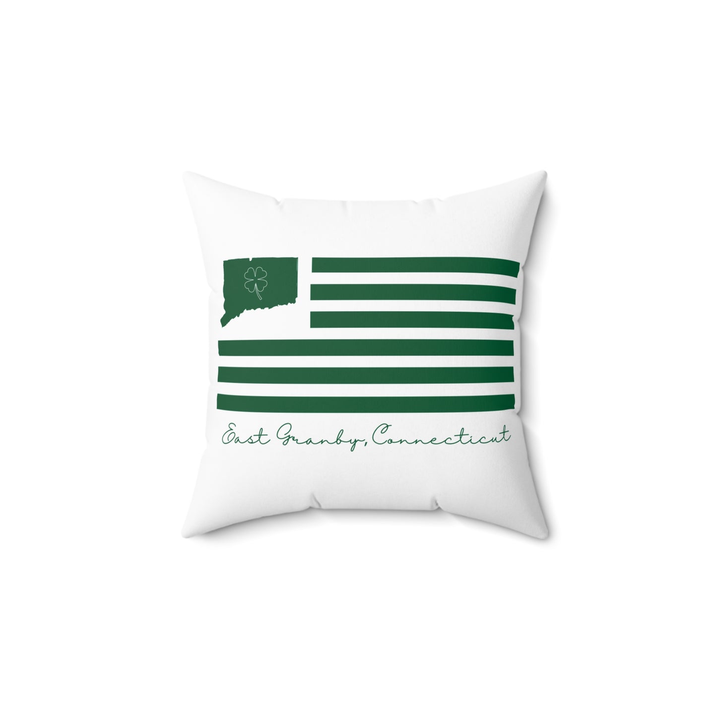 East Granby Connecticut St. Patrick’s Day Flag Spun Polyester Square Pillow