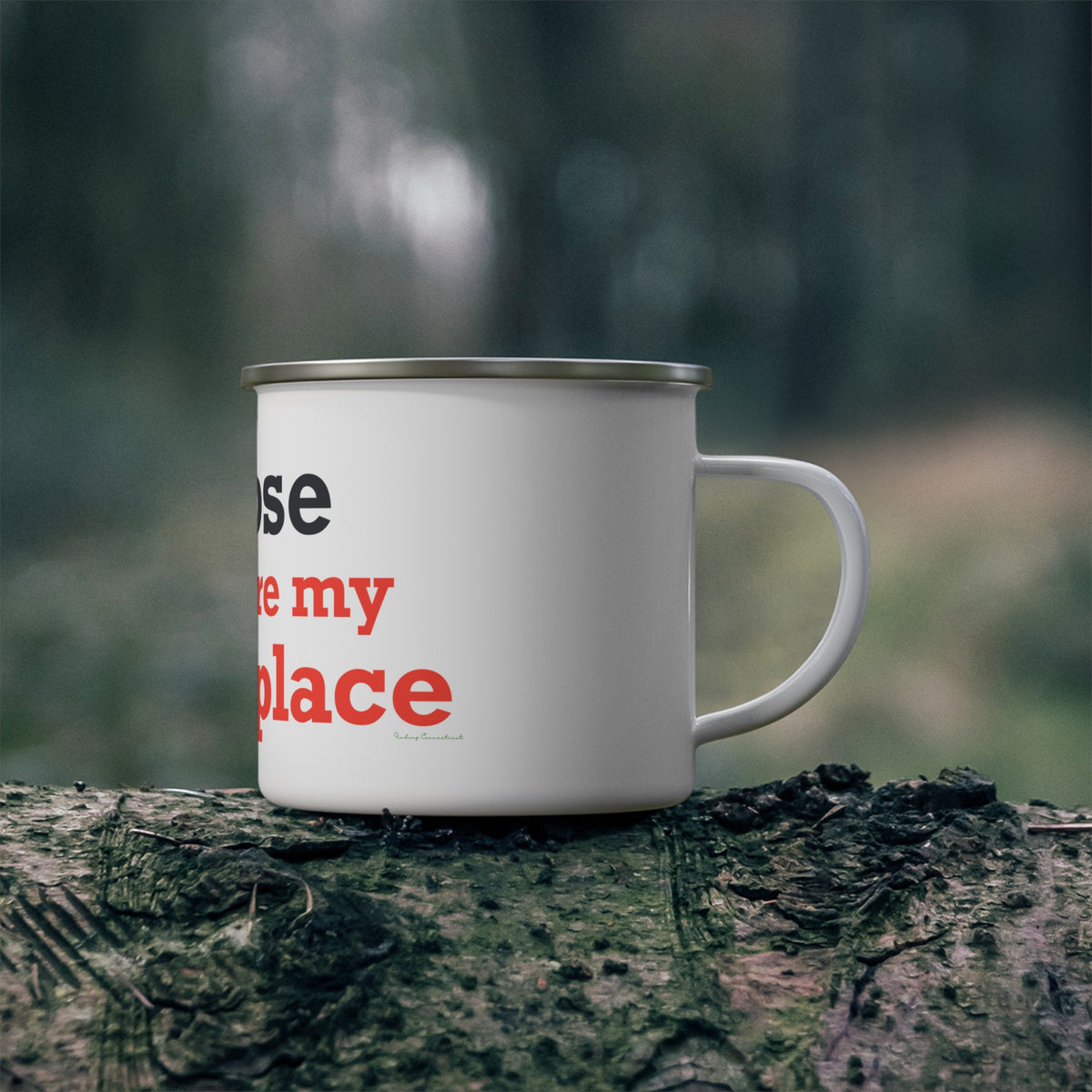 Goose Shows Are My Happy Place - Blue & Orange Enamel Camping Mug