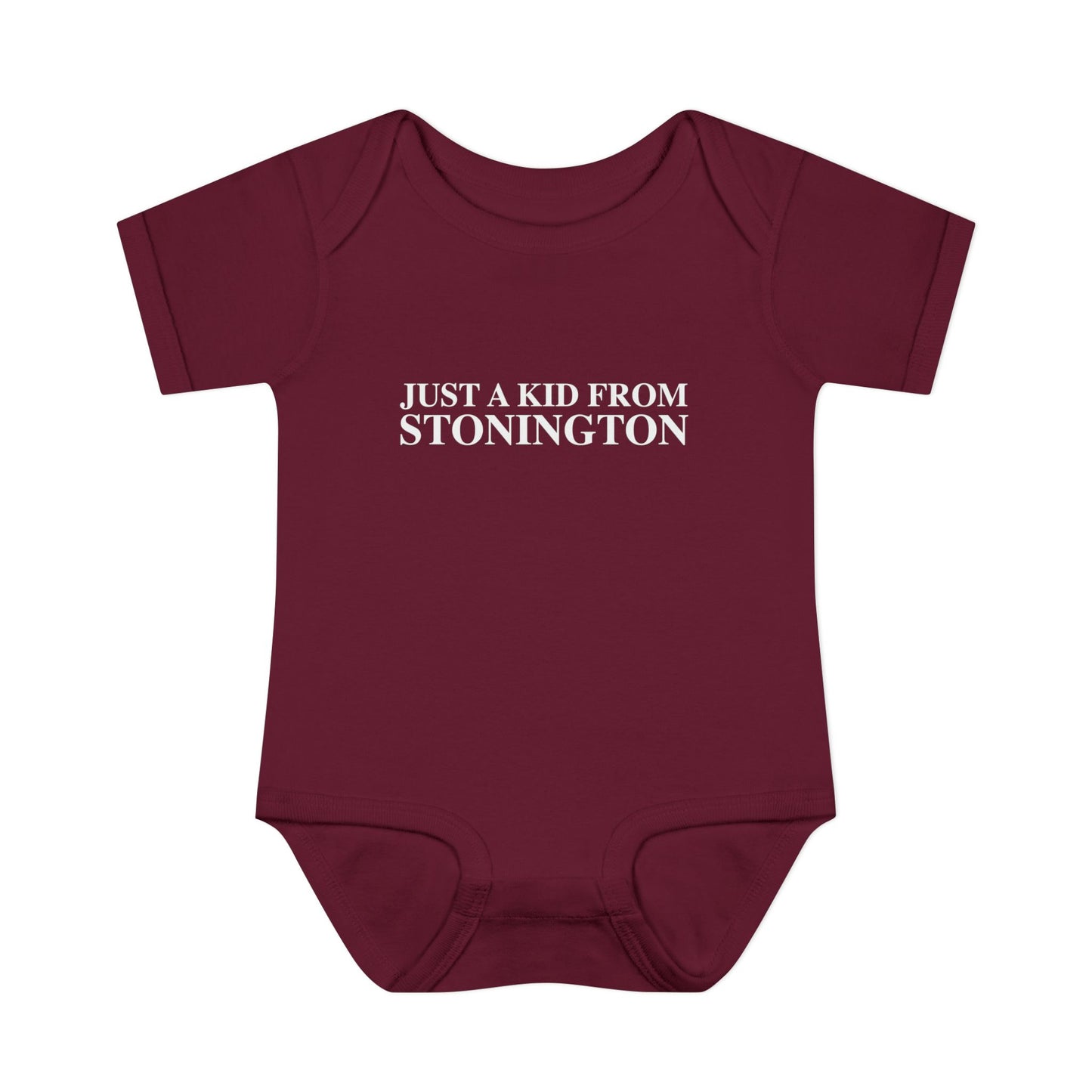 Just a kid from Stonington Infant Baby Rib Bodysuit