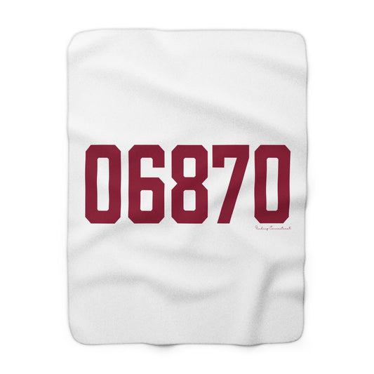 06870 - Greenwich Connecticut Zip Code Sherpa Fleece Blanket