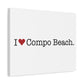 I Heart Compo Beach. Matte Canvas, Stretched, 1.25"