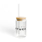 Saugatuck Vision Glass Can with Straw and Lid, 16oz