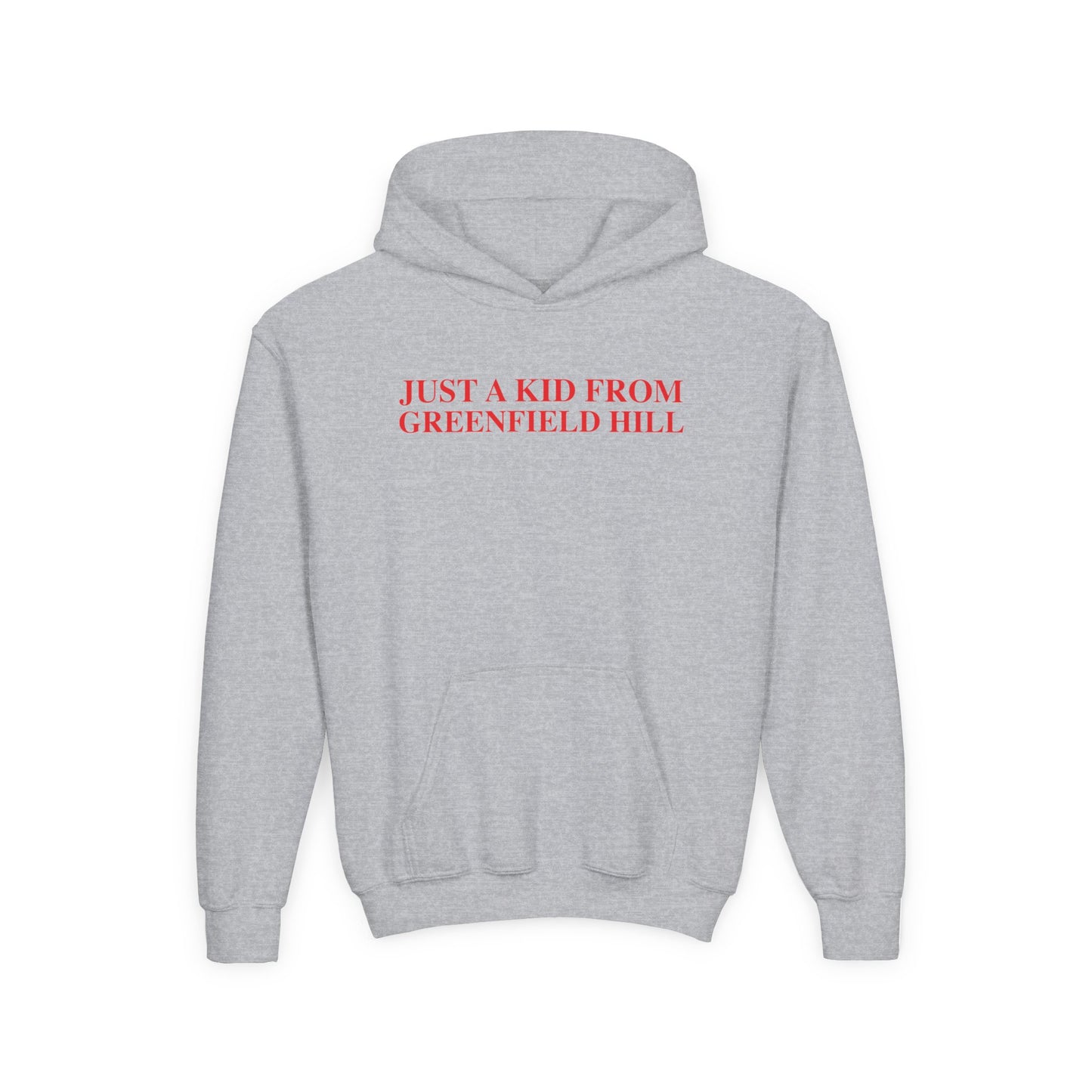 Just a kid from Greenfield Hill Youth Heavy Blend Hooded Sweatshirt