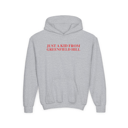Just a kid from Greenfield Hill Youth Heavy Blend Hooded Sweatshirt