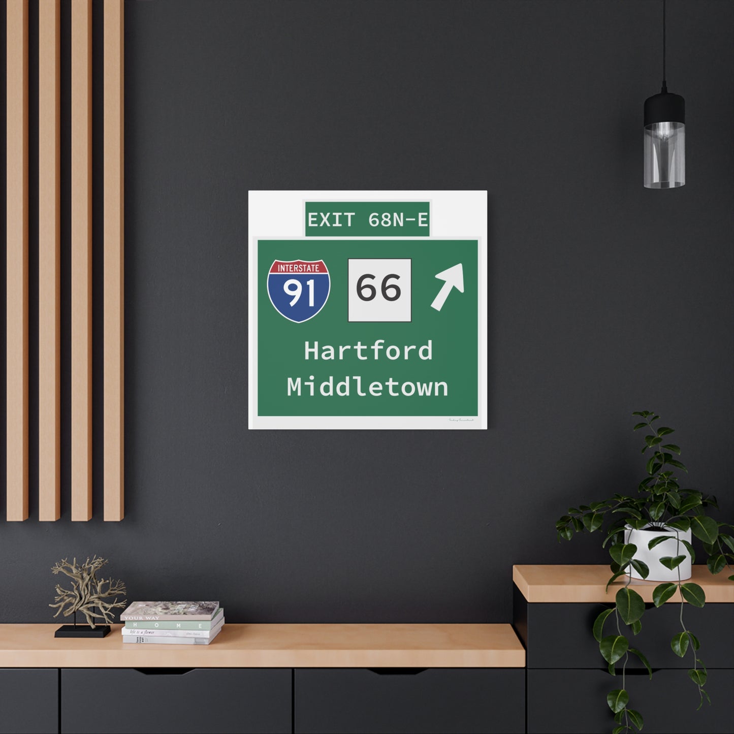 Vintage WCP Exit 68-NE Sign Matte Canvas, Stretched, 1.25"