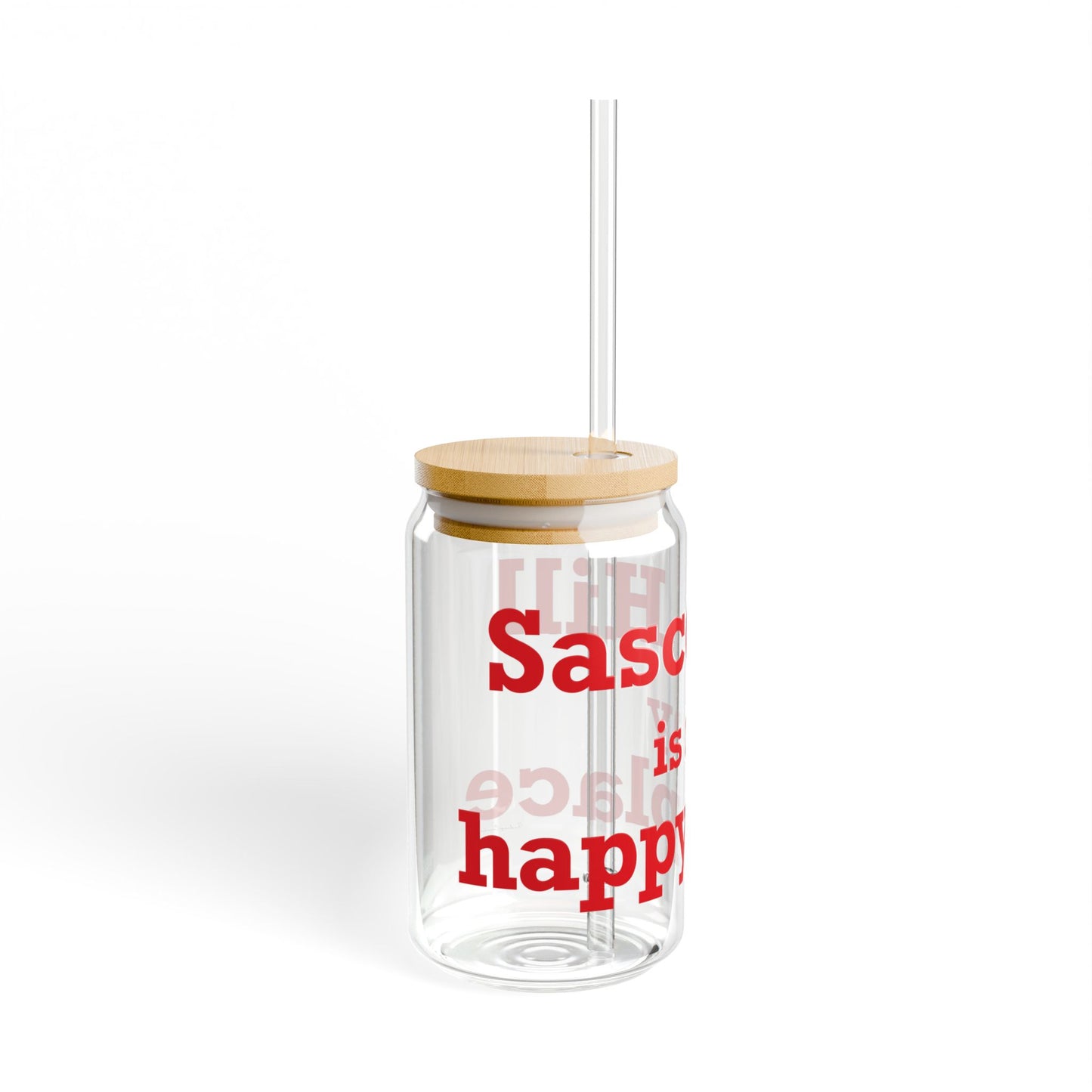 Sasco Hill is My Happy Place Sipper Glass, 16oz