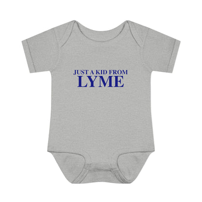 Just a kid from Lyme Infant Baby Rib Bodysuit