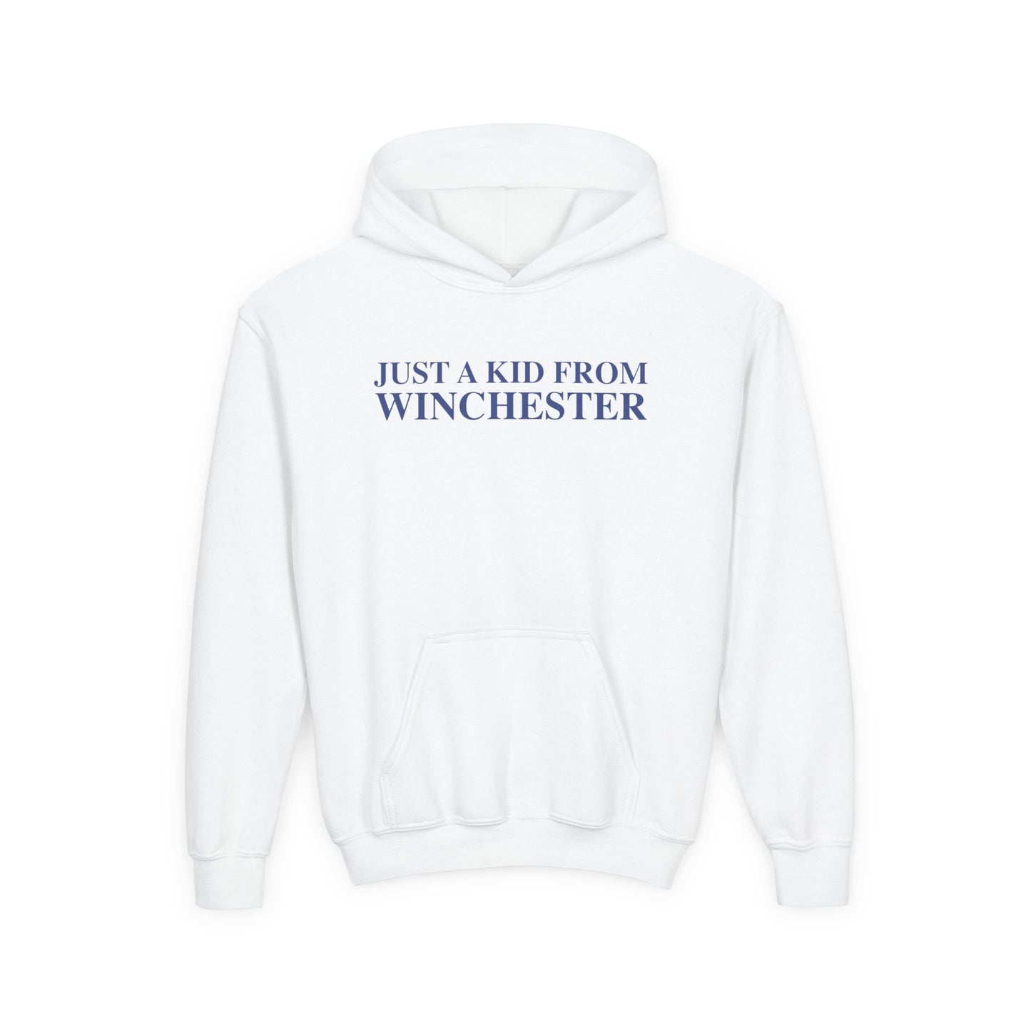Just a kid from Winchester Youth Heavy Blend Hooded Sweatshirt
