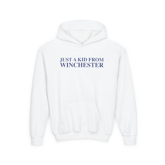 Just a kid from Winchester Youth Heavy Blend Hooded Sweatshirt
