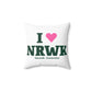 I Heart NRWK Spun Polyester Square Pillow