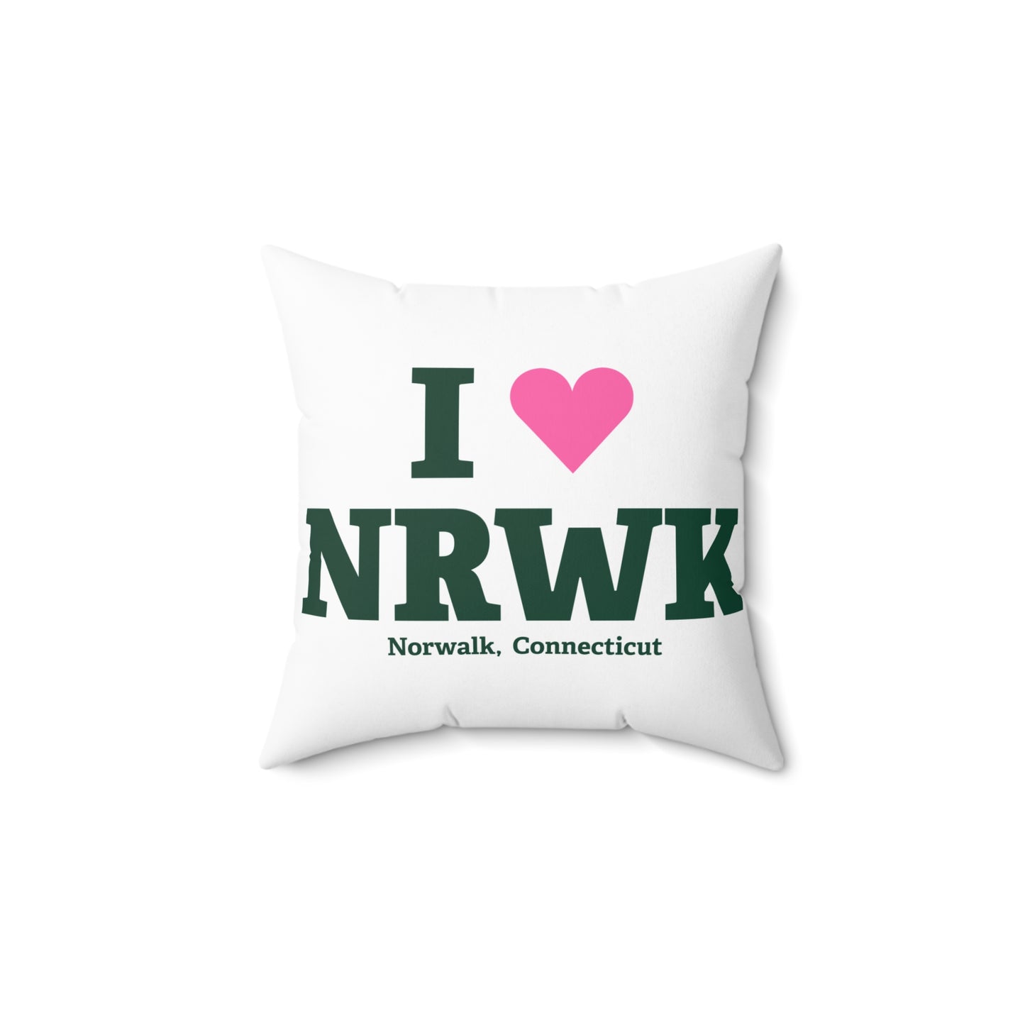 I Heart NRWK Spun Polyester Square Pillow