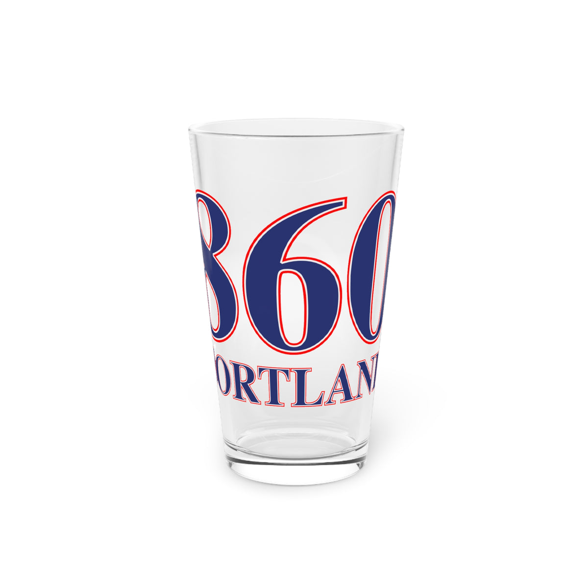 860 Portland Red, White & Blue Pint Glass, 16oz