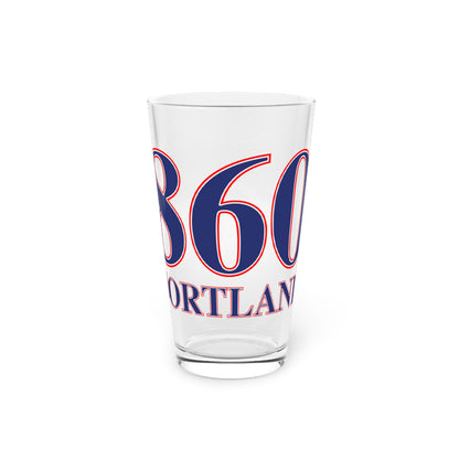 860 Portland Red, White & Blue Pint Glass, 16oz