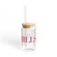 41 Tilt Lake Hills Glass Can with Straw and Lid, 16oz