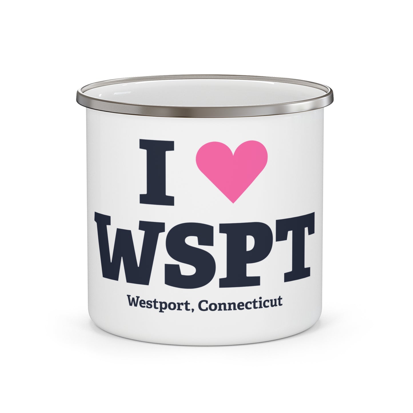 I Heart WSPT Enamel Camping Mug