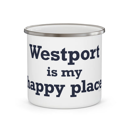 Westport Is My Happy Place Enamel Camping Mug