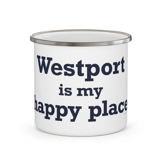 Westport Is My Happy Place Enamel Camping Mug