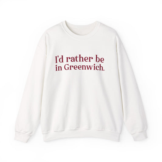 I’d rather be in Greenwich Unisex Heavy Blend™ Crewneck Sweatshirt