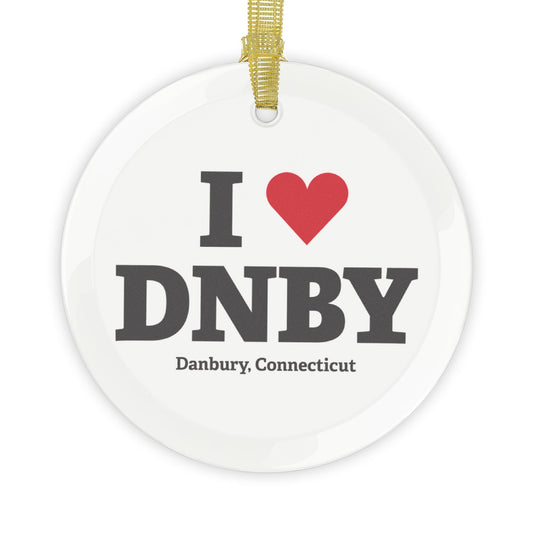 I Heart DNBY Glass Ornaments