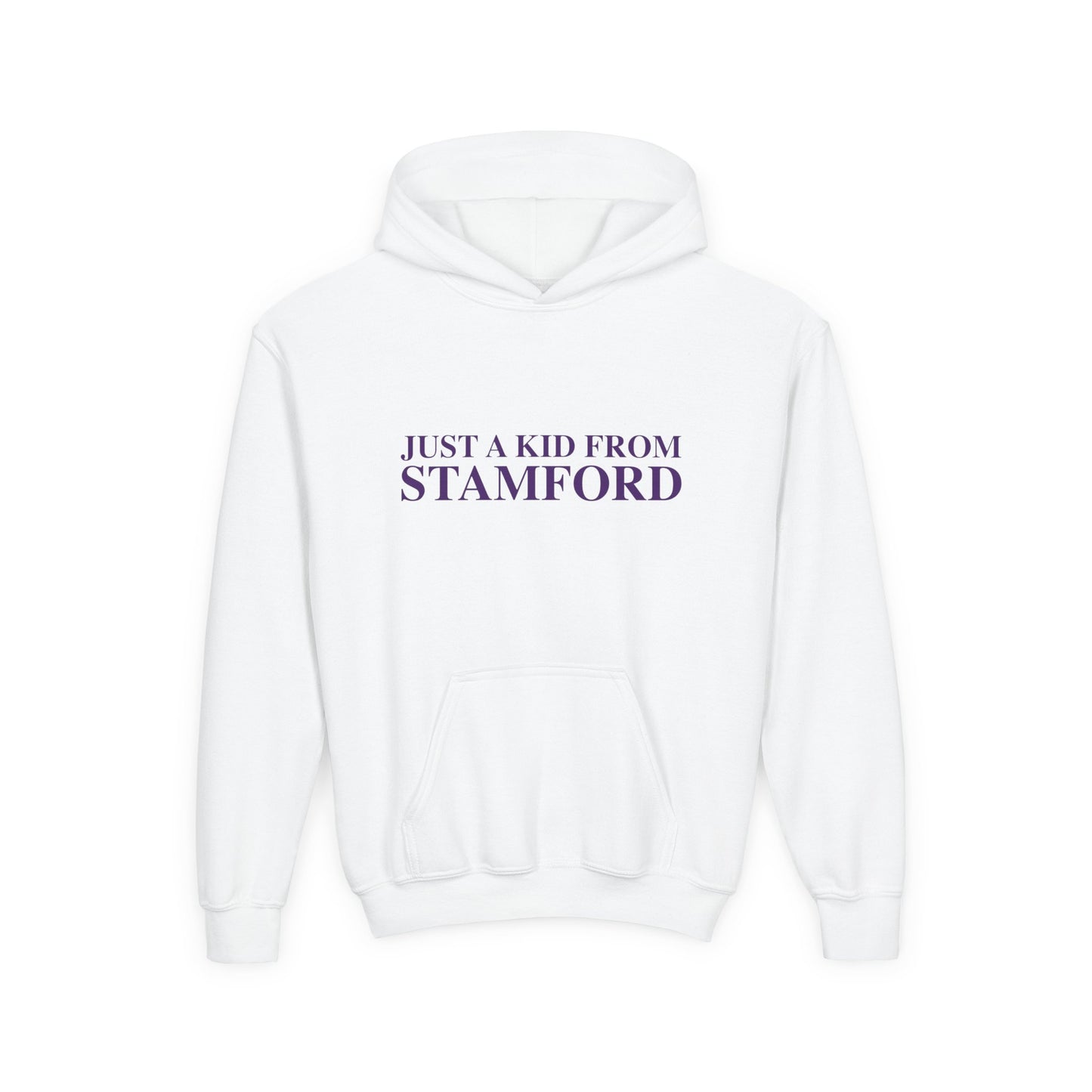 Just a kid from Stamford Youth Heavy Blend Hooded Sweatshirt