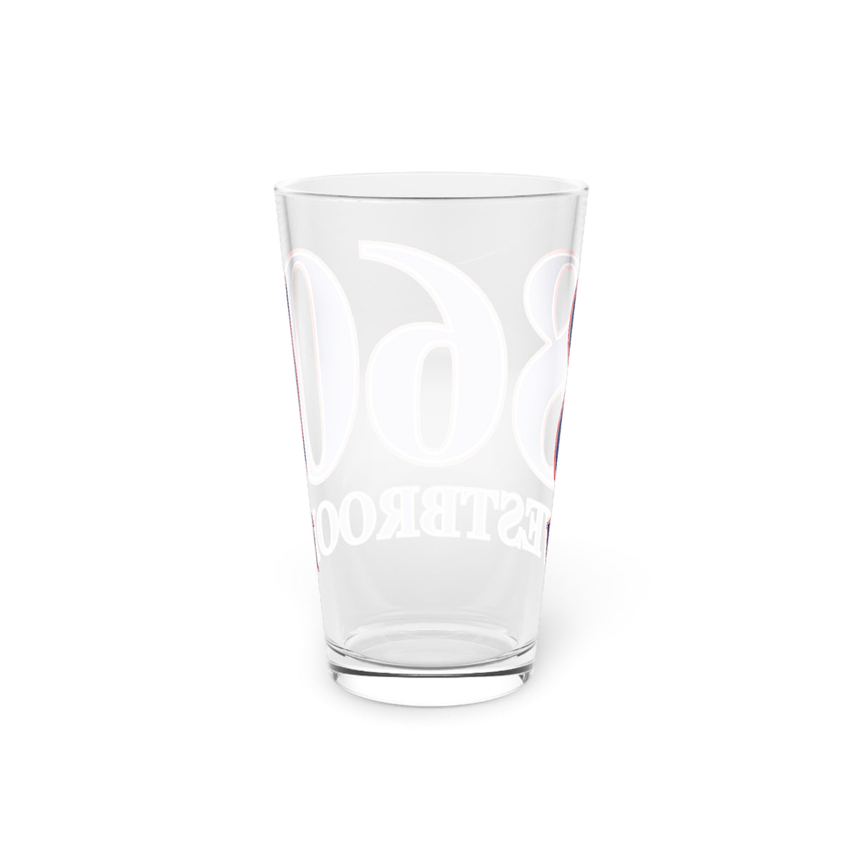 860 Westbrook Red, White & Blue Pint Glass, 16oz