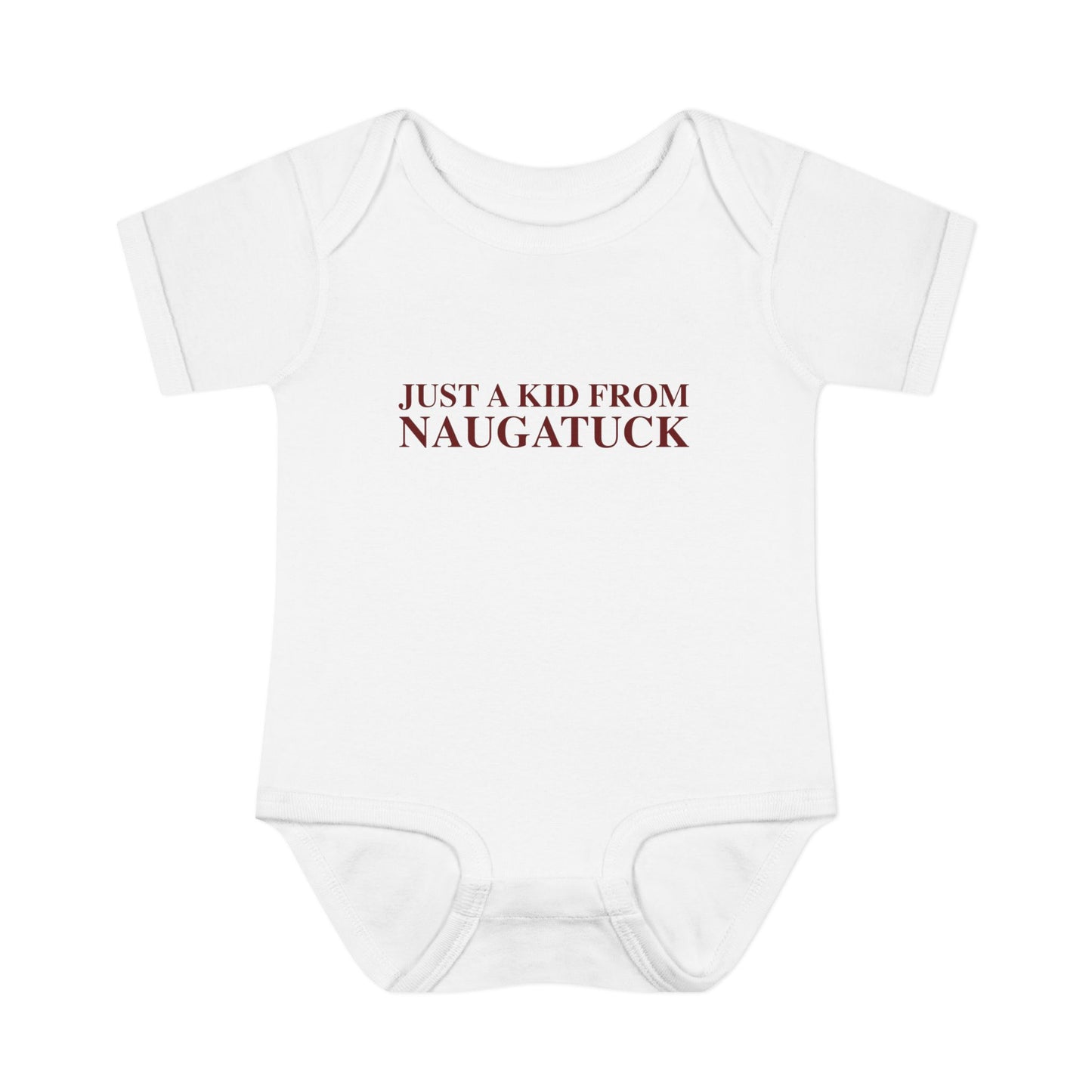 Just a kid from Naugatuck Infant Baby Rib Bodysuit