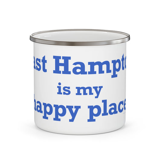 East Hampton is My Happy Place Enamel Camping Mug