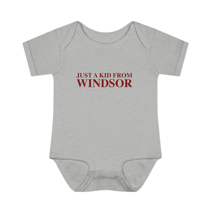 Just a kid from Windsor Infant Baby Rib Bodysuit