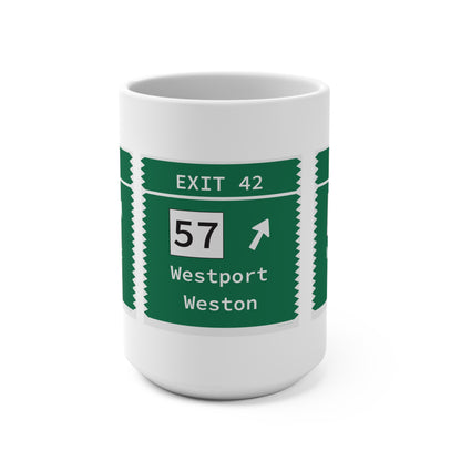 Vintage Merritt Parkway Exit 42 Sign Mug 15oz