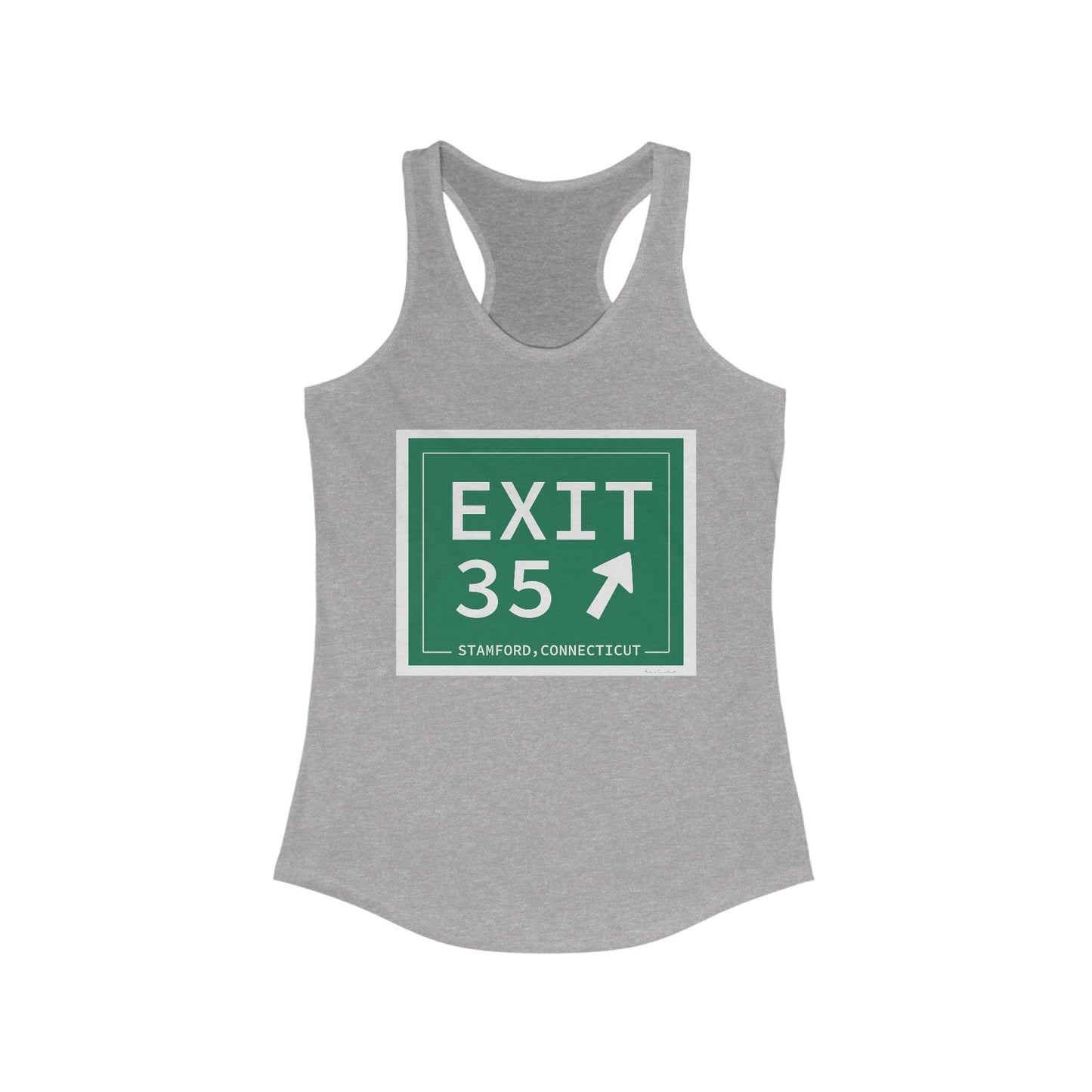 Vintage Exit 35 Merritt Parkway Sign Women's Ideal Racerback Tank Top