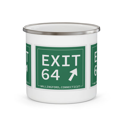 Vintage Exit 64 WCP Sign Enamel Camping Mug